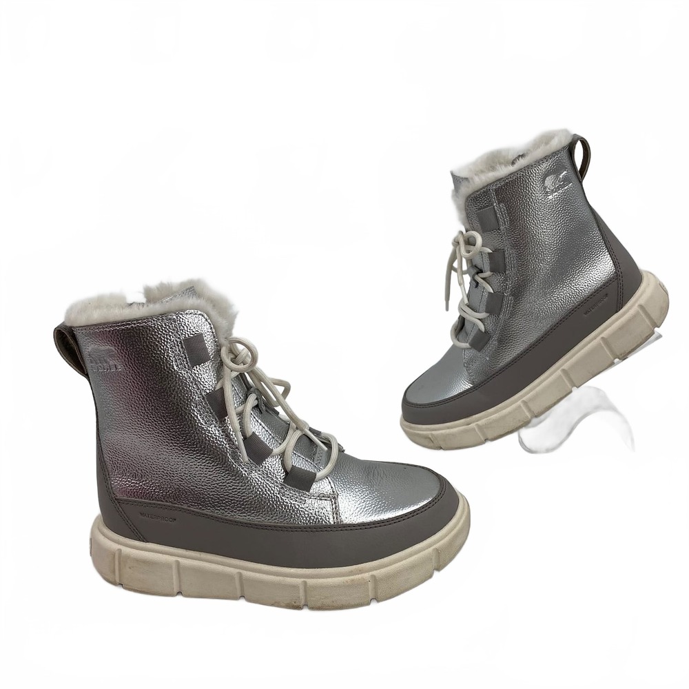 Sorel Silver Waterproof Boots | Kids 4